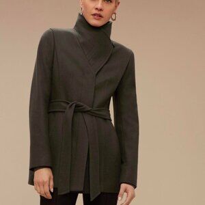 Aritzia Babaton Spencer Wool Cashmere Coat Dark Olive Green Size Large